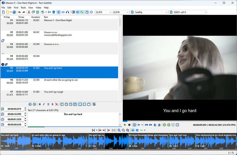 Tero Subtitler:强大的字幕编辑软件 v1.0.1.9-福神网-专注分享最实用的软件、工具、资讯